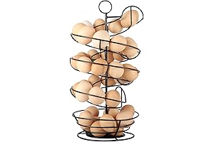 Black Metal Spiral Design Egg Holder Stand