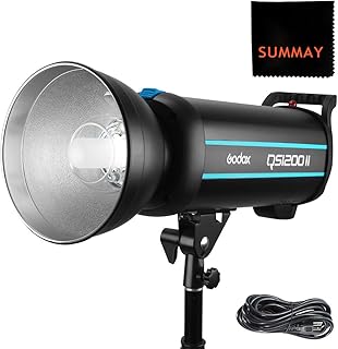 Godox QSII Series QS1200II 1200Ws Strobe Flash Modeling Light, 5600K Color Temperature