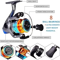 Vista 6 de Juego de combos de caña de pescar, caña de pescar telescópica con carretes giratorios, con bolsa de transporte de pesca, equipo de pesca, línea