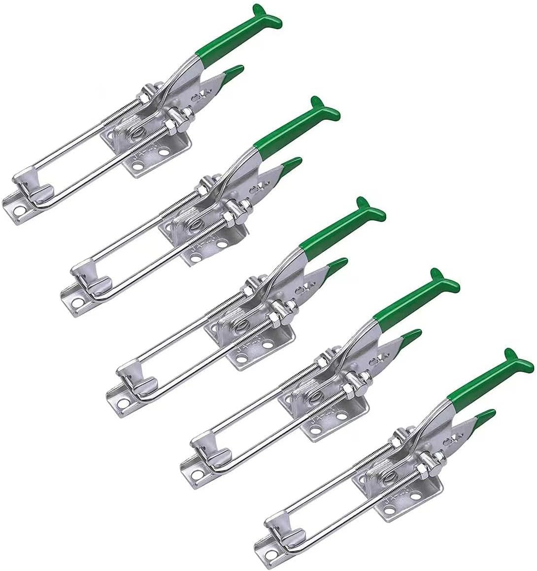 5 Pack 2000lbs Capacity Heavy Duty Toggle Clamp Adjustable Latch U Bolt Self-Lock Toggle Latches for Jamb,Door,Trailer,Boat,Badger,Roof Hatch