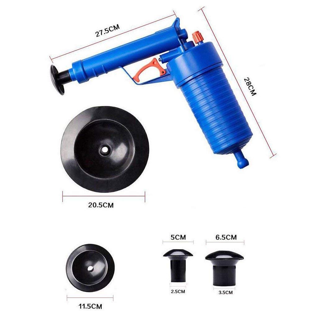 Pistola de presión para desatascador de Tubos de Aire comprimido, de Alta presión, Potente Bomba Manual para desatascar desagües