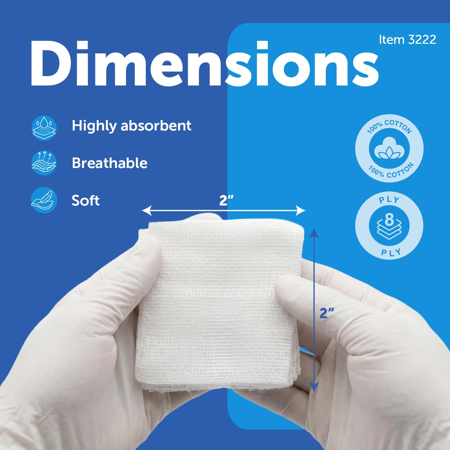 Dynarex 3222-BX CurPro Surgical Gauze Sponges - 2" x 2" - Non-Sterile — Amazon image 2