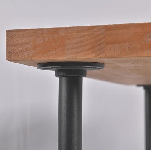 Miniatura 7 de Diwhy Mesa de comedor de tubería de diseño industrial DIY, mesa de comedor informal para bar, mesa para computadora portátil, estudio moderno, mesa