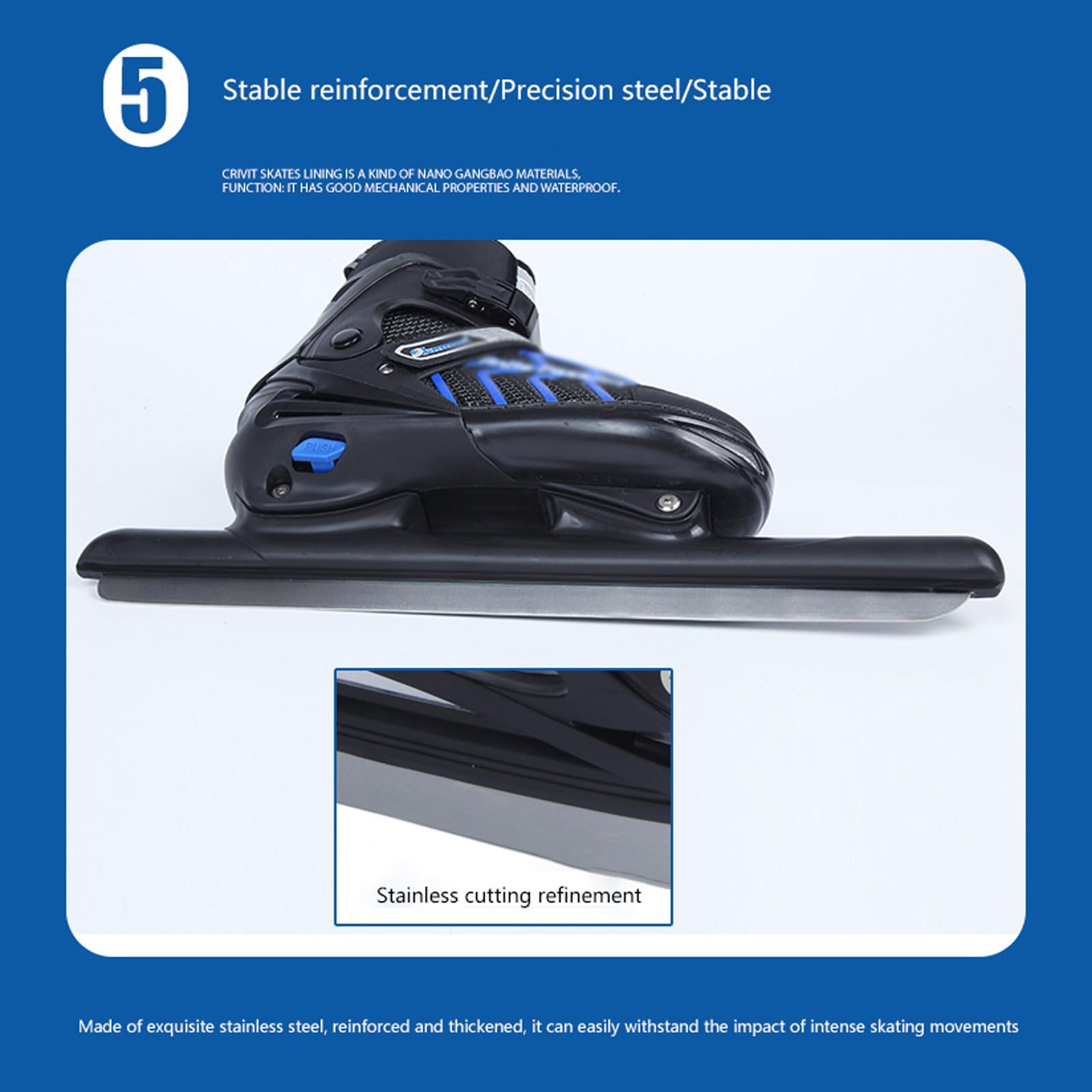 Patins de Patinage réglables,Chaussures de Patinage sur Glace pour Femme,Homme,Patins à Glace Artistiques,système de laçage Rapide et Boucle Push-Lock,pour débutants et avancés Jusqu