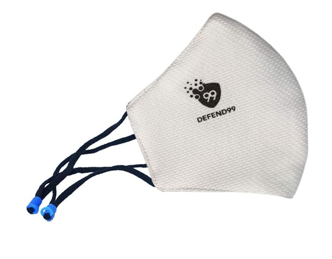DEFEND99 Self Sanitizing 3 Layer Reusable Washable Breathable Face Mask For Men Women ? (White, Pack of 2)