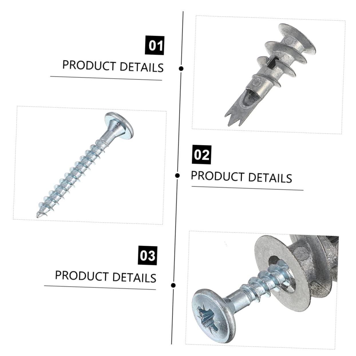 Zerodeko 200piezas Tacos Tornillos Autotaladrantes De Fijación Anclajes De Pared Para Placas De Yeso Resistentes y Fáciles De Instalar