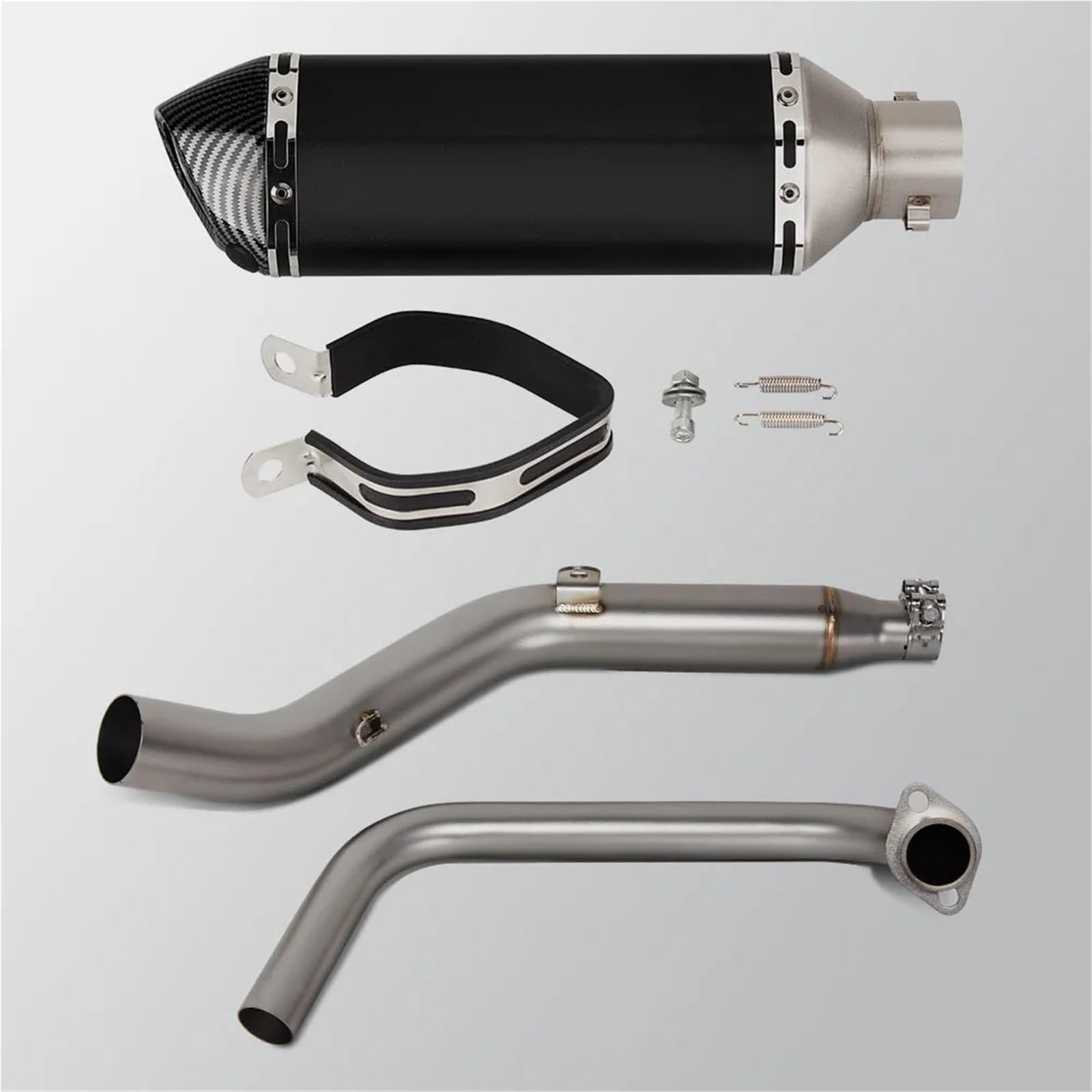 Motorrad-Auspuff Universal Slip on Für Zontes ZT125 ZT 125 U1 G1 Z1 Z2 2021-2025 Volle System Verteiler Verbinden Hexagonal Schalldämpfer Mit DB Killer Motorrad-Auspuff Slip On(D Full BK)