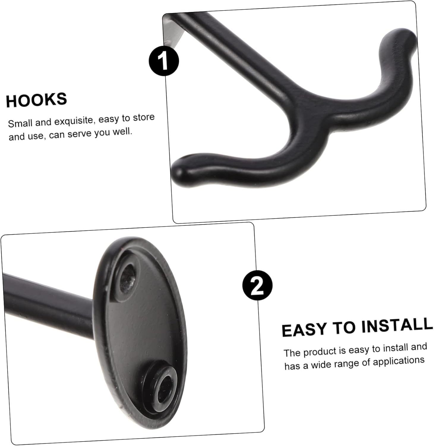 CHILDWEET Zinc Alloy Double Prong Clothes Hook for Hats Keys Bags Strong Load Capacity Easy Install Ideal for Bathroom Kitchen Closet Indoor Outdoor 3.03X1.77X0.78 Inches Pack of 4