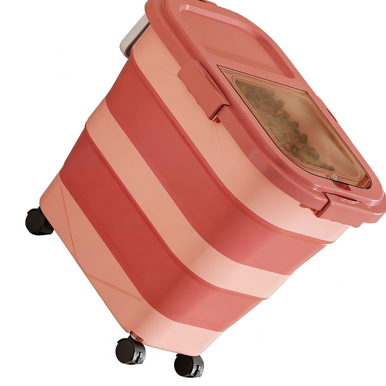 Foldable Rice Storage Container with 3 Changeable Levels Tight Lid and for Kitchen Organization PP Rice Dispenser
