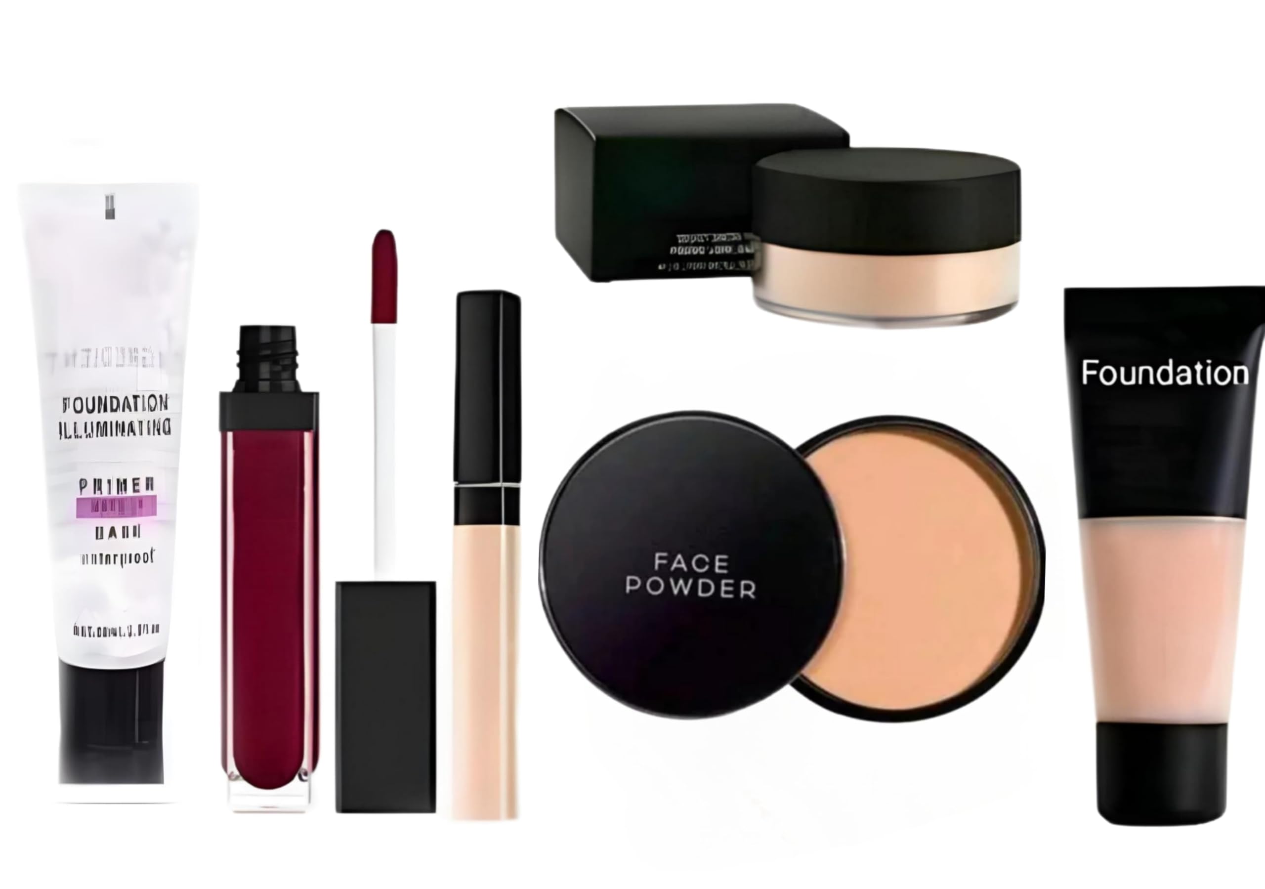 M/S DALIP & SONS All Makeup Products 4 in 1 Combo Set lipstick Face Powder Concealer Foundation Foundation Illuminating Loos Powder Pack of 6-picture-34