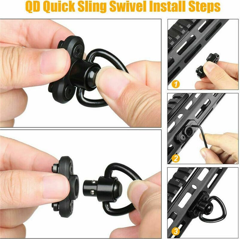 ACEXIER 2PCS Adattatore per Montaggio a Perno Girevole per Mlok Rail Quick Release QD Sling Sling Swivel Mount Adapter Accessori per Pistola da Caccia