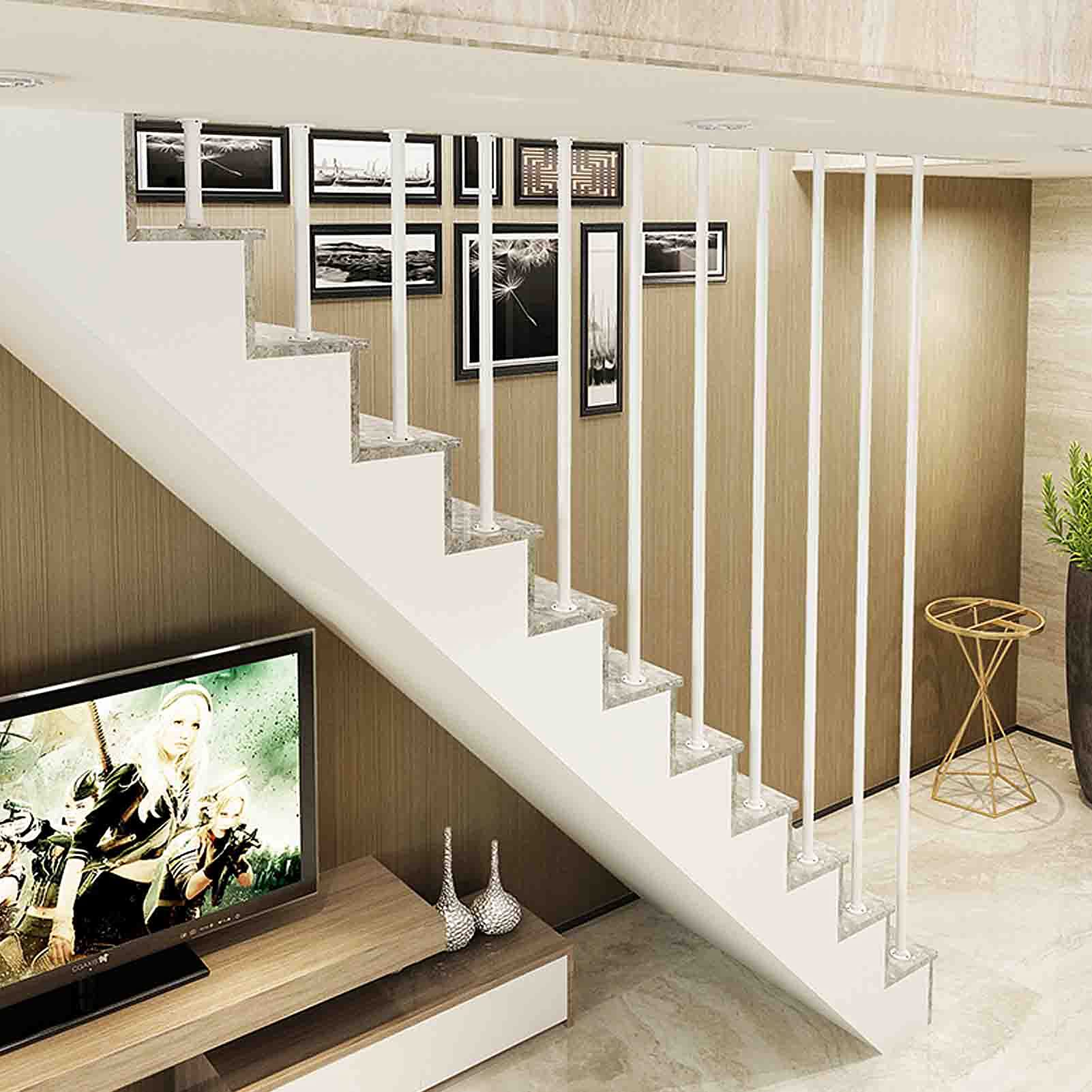 Rampe d'escalier de sécurité blanche ou noire pour prévenir les chutes