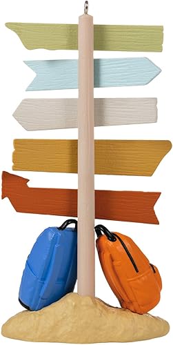 Miniatura 6 de Hallmark Adorno navideño de recuerdo 2020 con fecha de año, nuevos horizontes por delante (viajes, graduación, jubilación) (1799QGO1971)