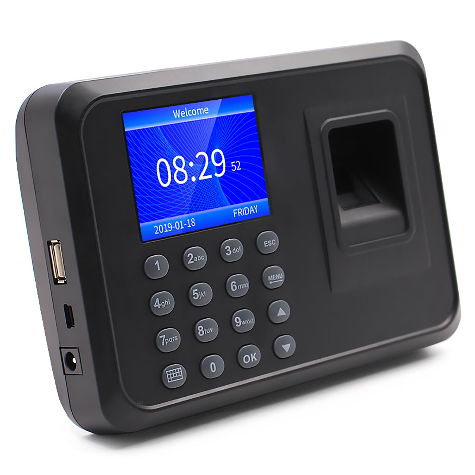 Máquina de asistencia de empleados para pequeñas empresas, soporte multilingüe, generación automatizada de informes, no requiere software, fácil registro de entrada y salida