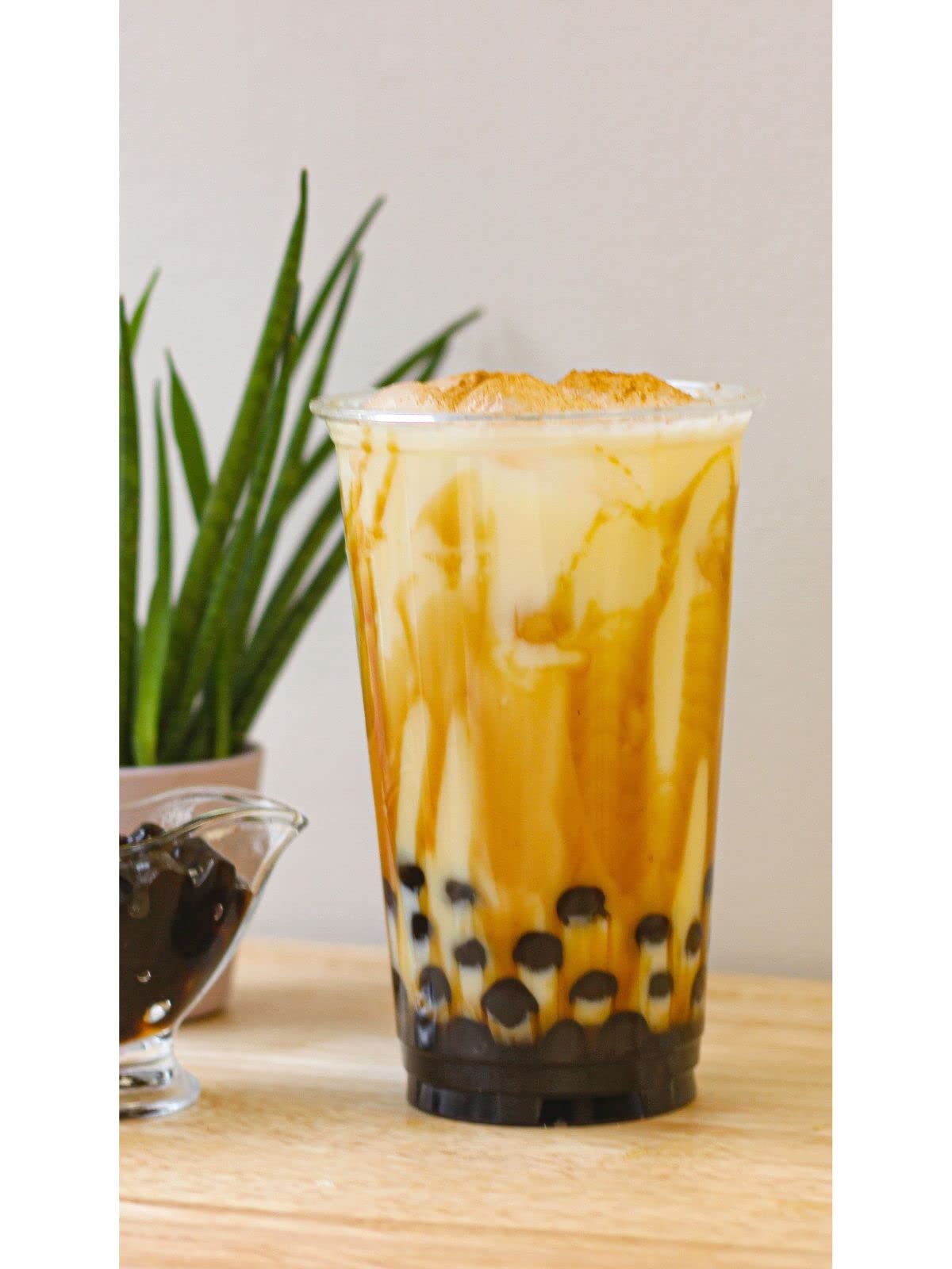 Kit de té de burbujas mixtas de bricolaje premium |Popping Boba, gelatina de varios sabores, bolsitas de té verde, jarabes de diferentes sabores y leche en polvo (8 porciones) de Boba Bar London.
