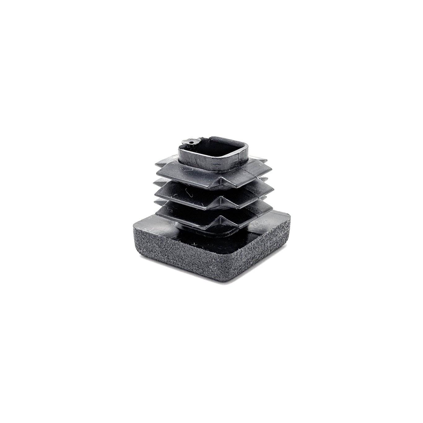 Keay Vital Parts Black Square Ribbed Plastic Insert Plugs End Caps (, 18X18mm See Second Image For Dimensions- Pack Of 24) Made In Germany