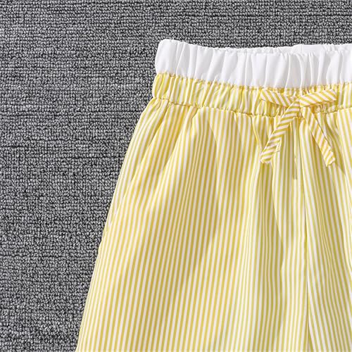 Girls Striped Lightweight Pants Straight Casual Pants Elastic High Waist Baggy Trousers Flowy Palazzo Lounge Pant3