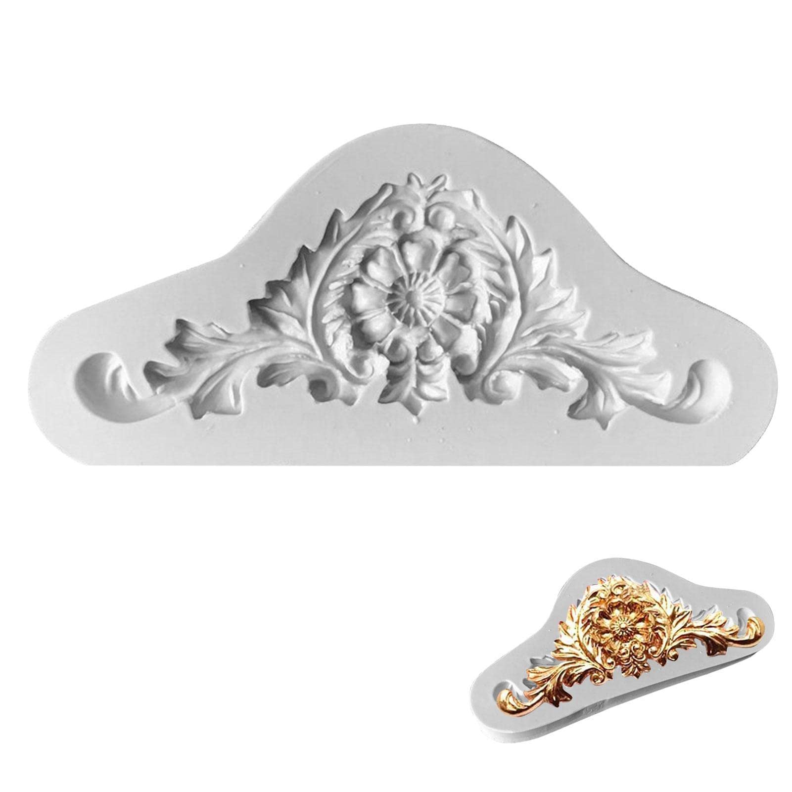 Silicone Relief Mold | European Style Baroque Silicone Moulds, Royal Flower Vine Moulds, Embossed Fondant Moulds for Cakes, Cupcakes, Biscuits, Candy, Sugar Paste