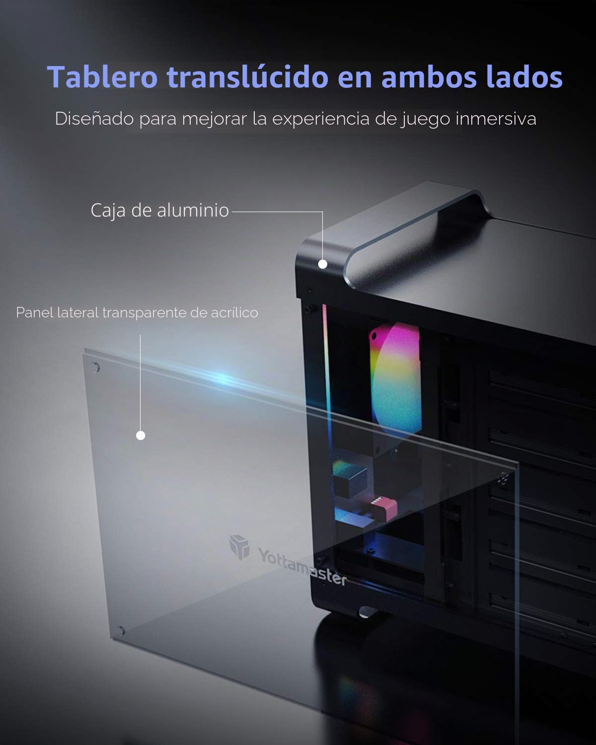 Yottamaster Aluminio Carcasa Raid para Disco Duro de 5 Bahías con Raid 0/1/3/5/10/JBOD (Span)/PM,Centrado en los Juegos Carcasa de 5 Bahías para HDD/SSD de 3,5"/2,5" [DF5RU3]