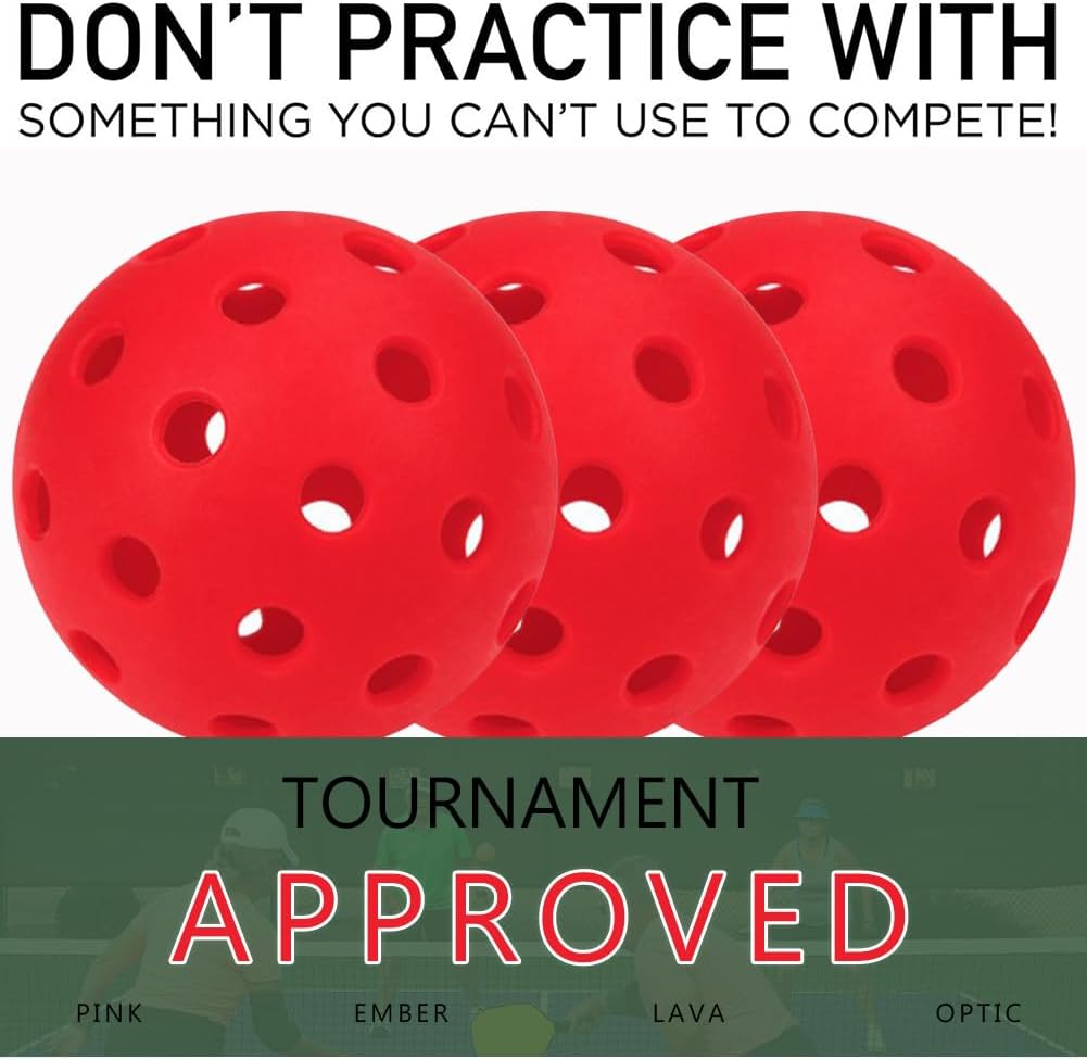 6 Pack Sports Outdoor Pickleballs + 24 Pack Sports Outdoor Pickleballs, Red