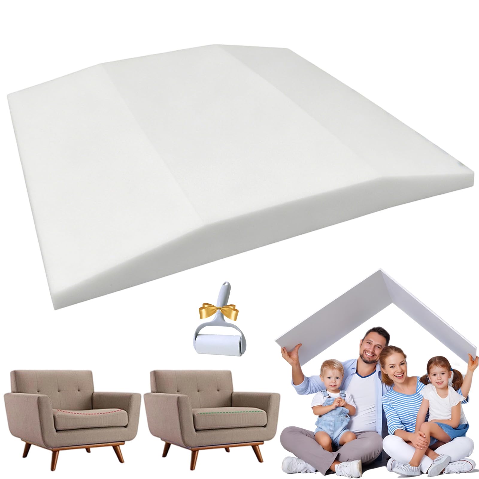 Couch Cushion Support For Sagging Seat, 50×50cm Sofa Cushion Support For Sagging Seat, Sofa Support Boards, High Density Foam Sofa Seat Support For Loveseats Chairs Couch (1 White,Trapezoidal)