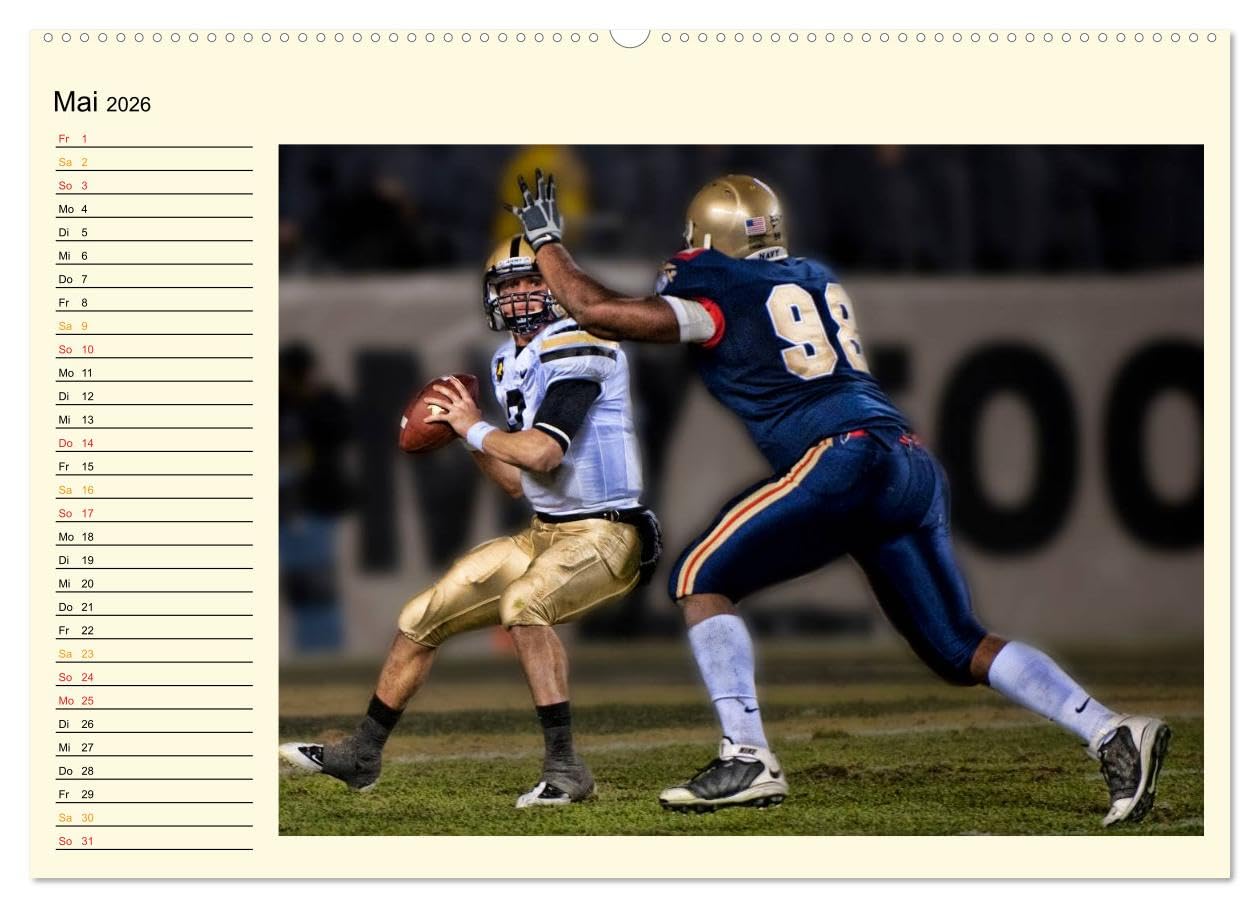 American Football - Taktik und Athletik (Wandkalender 2026 DIN A2 quer), CALVENDO Monatskalender: Teamsport der Extra-Klasse (CALVENDO Sport)