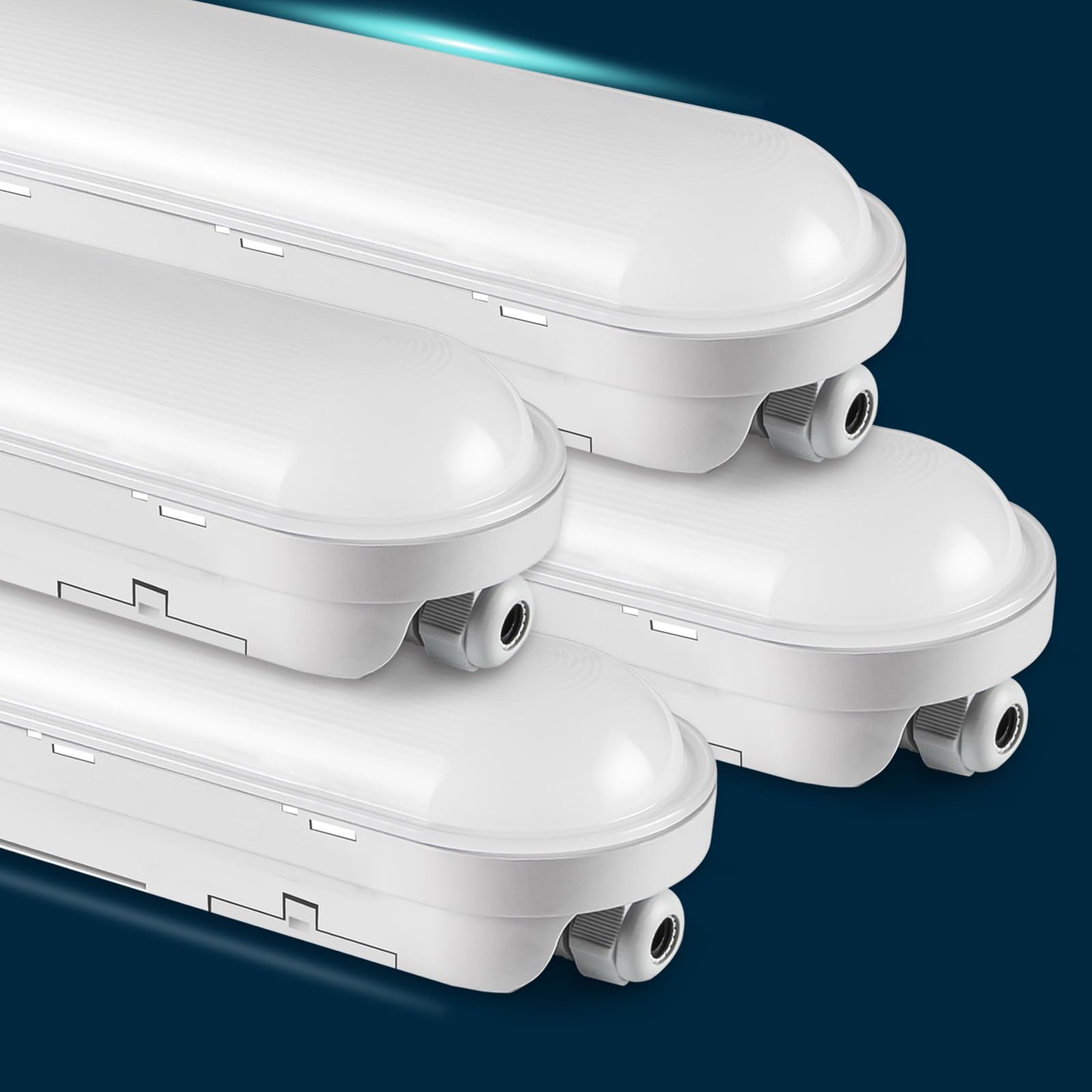 buling Feuchtraumleuchte LED,Röhre Lampe,Verknüpfbar Wannenleuchte IP65 Wasserfest Leuchtstoffröhre Leuchte für Büro Keller Garage