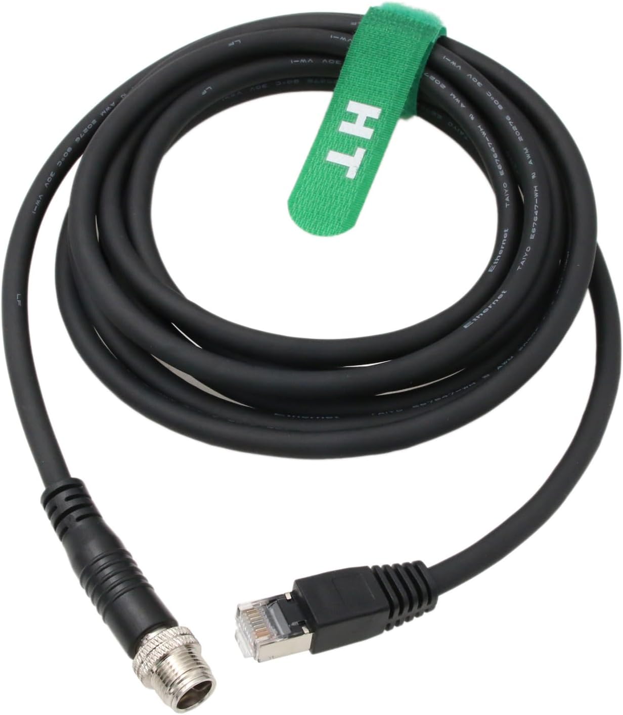 HangTon Ethernet M12 8-Pin X Code to RJ45 Cable for Baumer Basler Cognex in-Sight 9000 2000 Basler Vision Camera Sensor Machine Control Automation Cat 6A Network 9.84ft