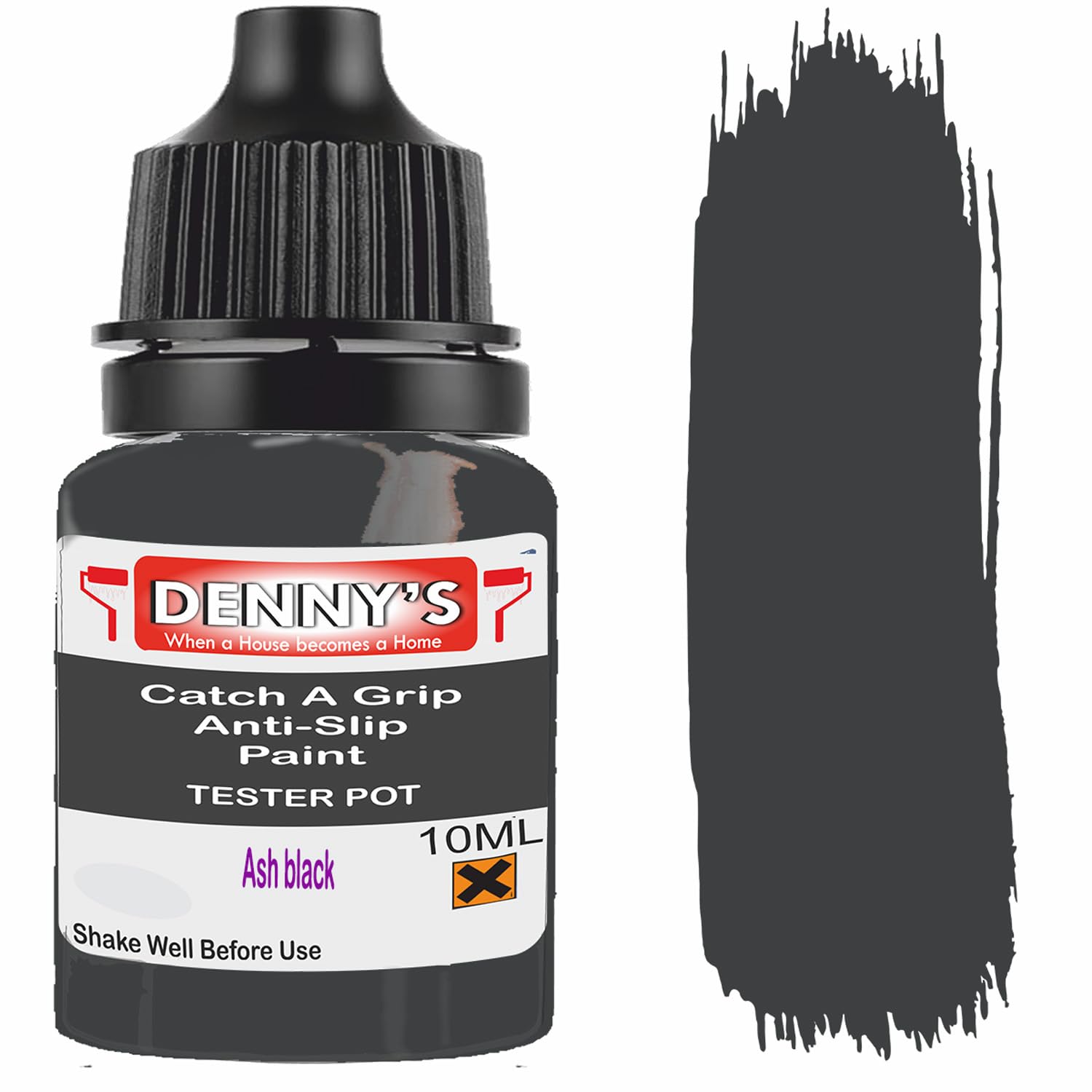 SCOOBYS PAINTS BACK IN THE MIX Catch A Grip Anti Slip Floor Paint – Non Slip Coating for Steps, Railings & Garages – 170 Colours, High Adhesion, Quick Dry, Multiple Sizes (Ash black, 10ml Tester Pot)
