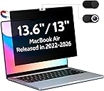 Peslv Magnetic Privacy Screen for Macbook Air 13.6/13 Inch (2022-2026, M2, M3, M4, M5), Removable Matte Anti Glare Blue Light Protector Private Security Filter for 13.6inch Mac Laptop Computer