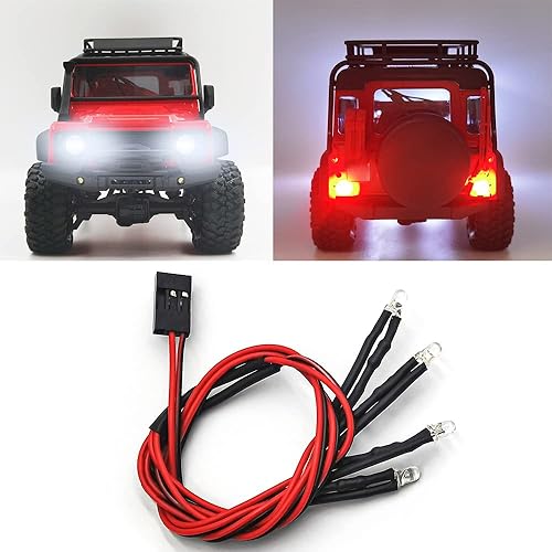 RCHUBAM Luces LED delanteras y traseras para 118 TRX4-M Bronco Defender RC Crawler