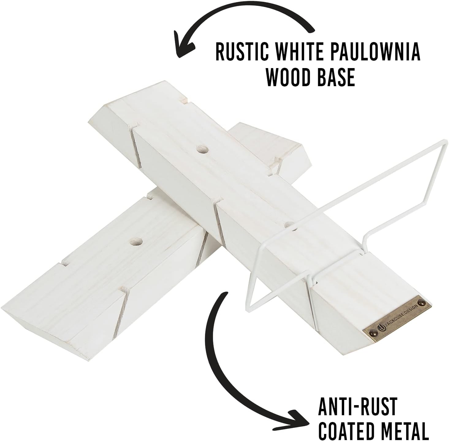 J JACKCUBE DESIGN Wall Mount Wine Rack Organizer for 9 Bottles, Elegant and Farmhouse Rustic White Wood Wine Storage Display Holder for Kitchen and Home Decor- MK699B