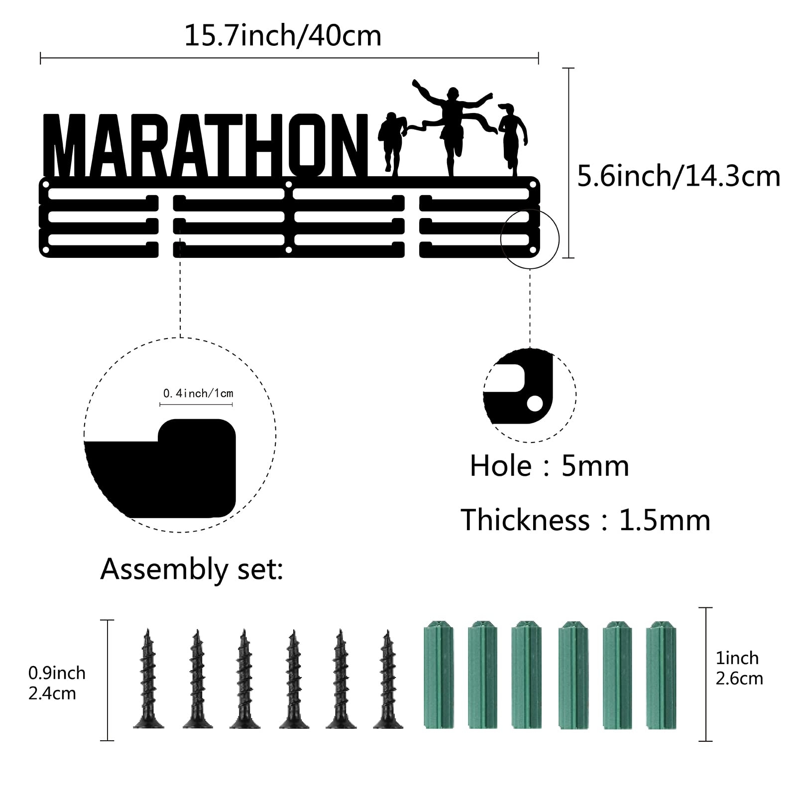 CREATCABIN Hiking medaillehanger weergave medaillehouderrek sportmetaal hangend atleetonderscheidingen ijzeren wandmontage decor met 20 haken voor competitielint lanyard medailles medaillewinnaar