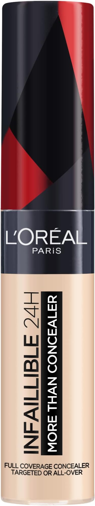 L'Oréal Paris Infallible 24H More Than Concealer, Lightweight Feel, Full-coverage, Corrects Contours & Highlights, Longwear and Matte Finish, 320 Porcelain