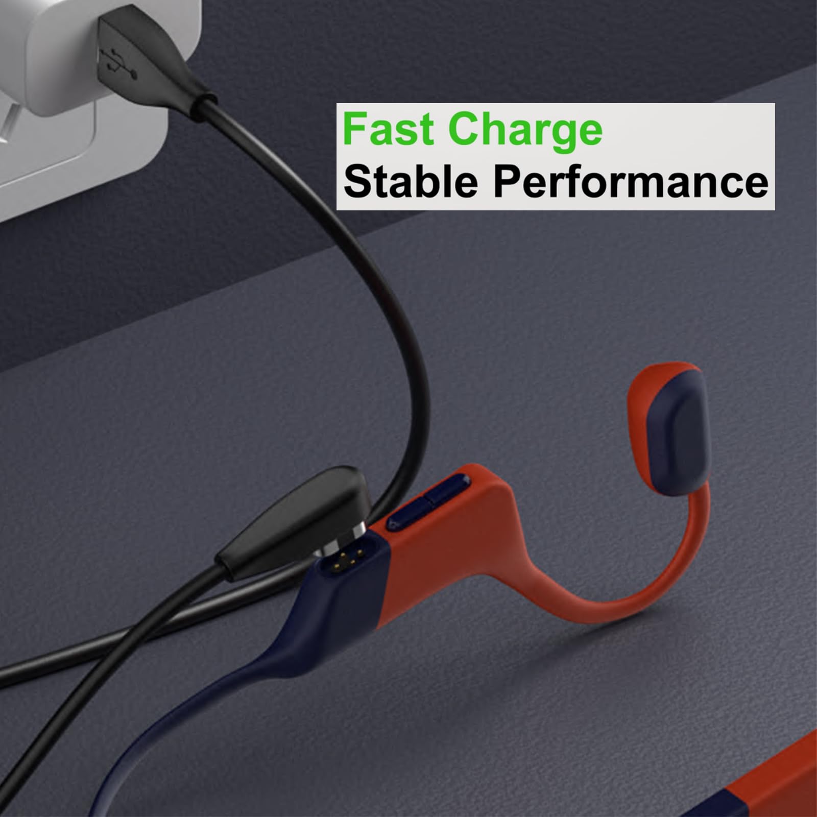 Paquete de 2 cables de carga magnéticos compatibles con Shokz OpenSwim Pro S710 Bone Sound Conducting Earphone Charging Cable Type-C a 4Pin Magnetic Charging Cable USB y USB C a Shokz S710, 1