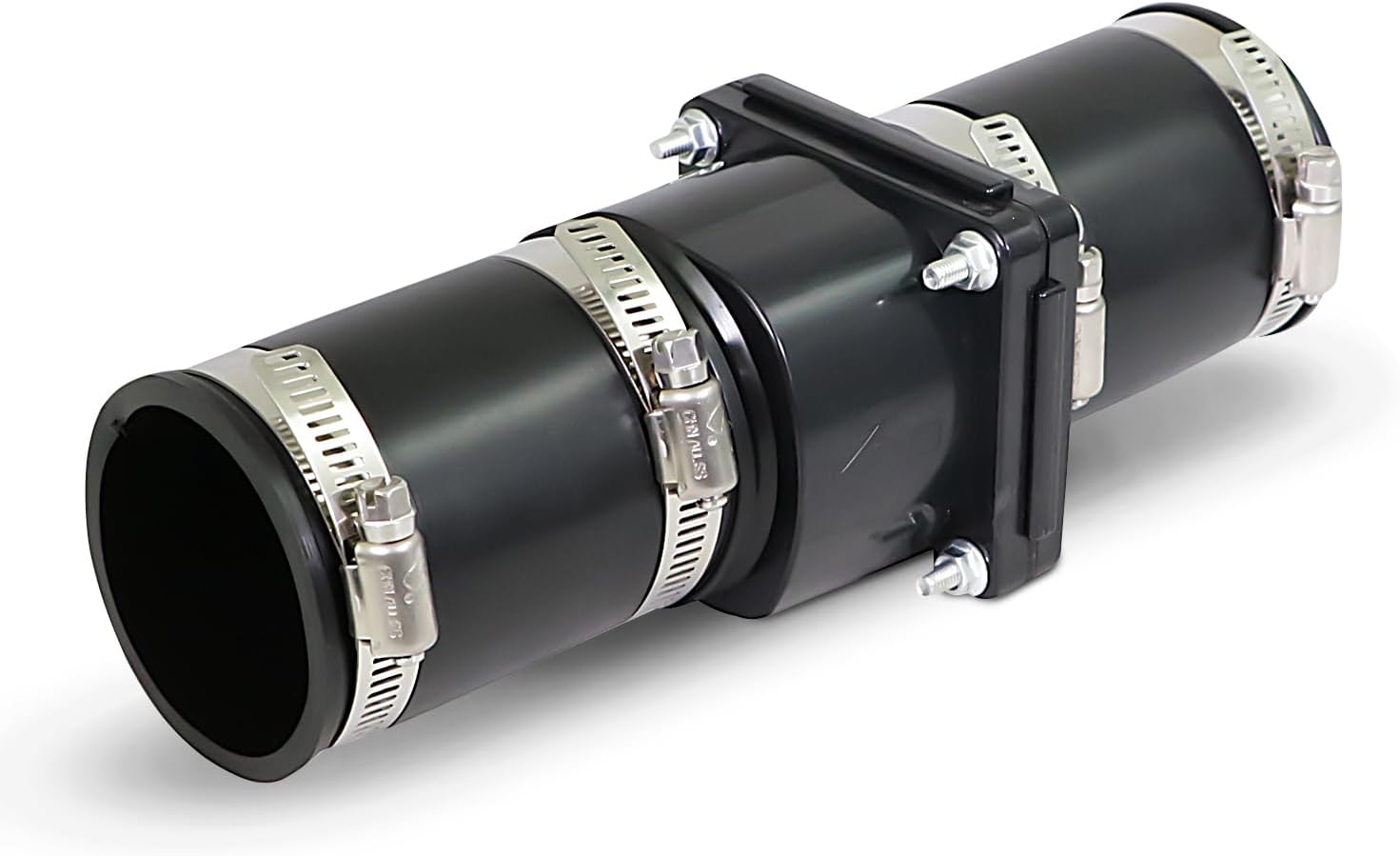 Midline Valve Supply Giant TQDW22 Sump Pump Check Valve; Water Backflow Preventor; 2 in; Rubber Coupling with Stainless Steel Clamps,Chrome