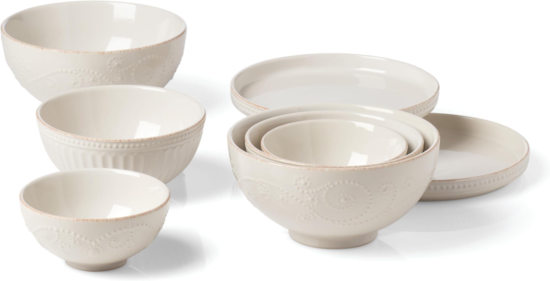 894103 French Perle 8Pc Luna Nesting Dinnerware Set