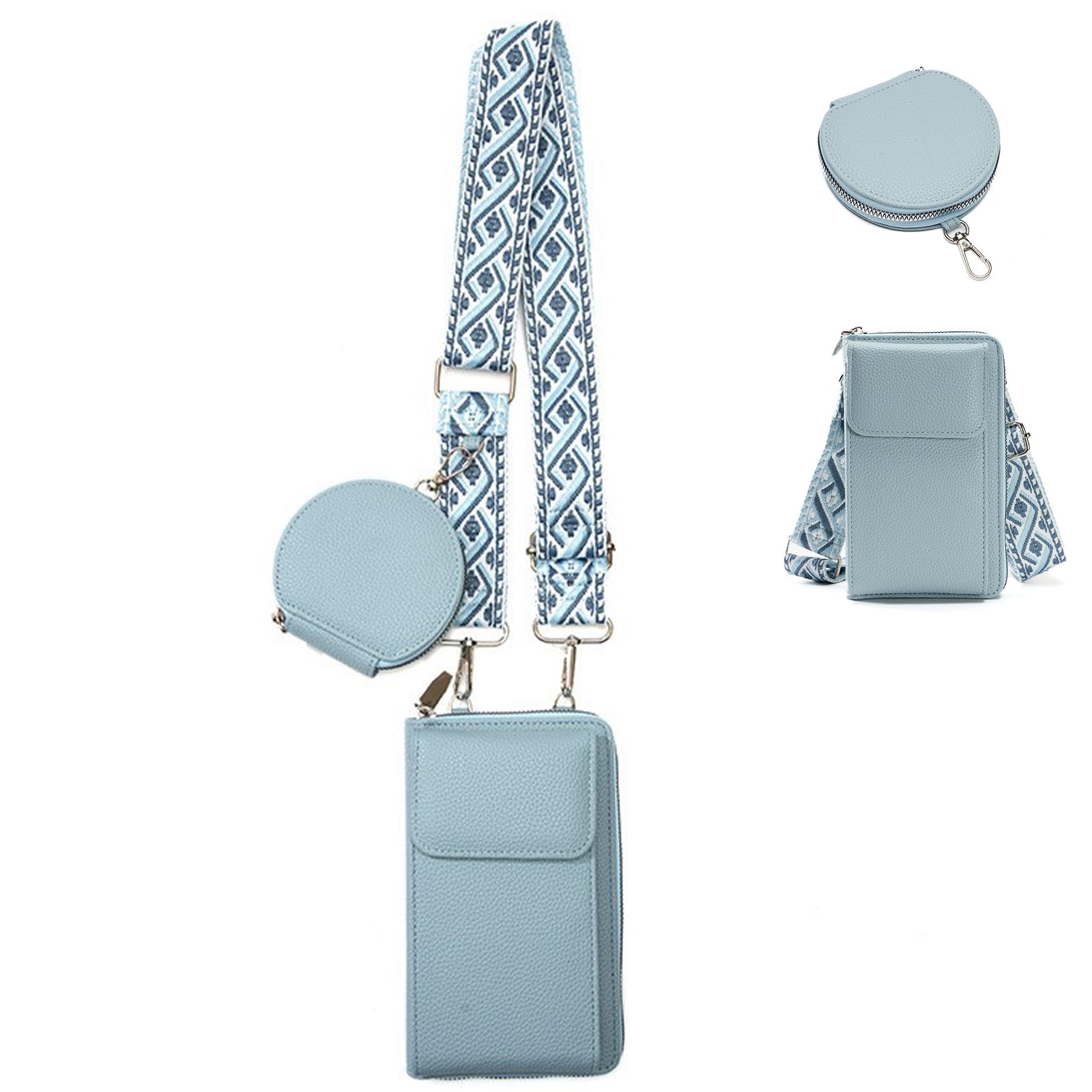 Fantysancket Small Crossbody Bags for women Trendy Leather Phone Wallet Purses Handbag with adjustable strap