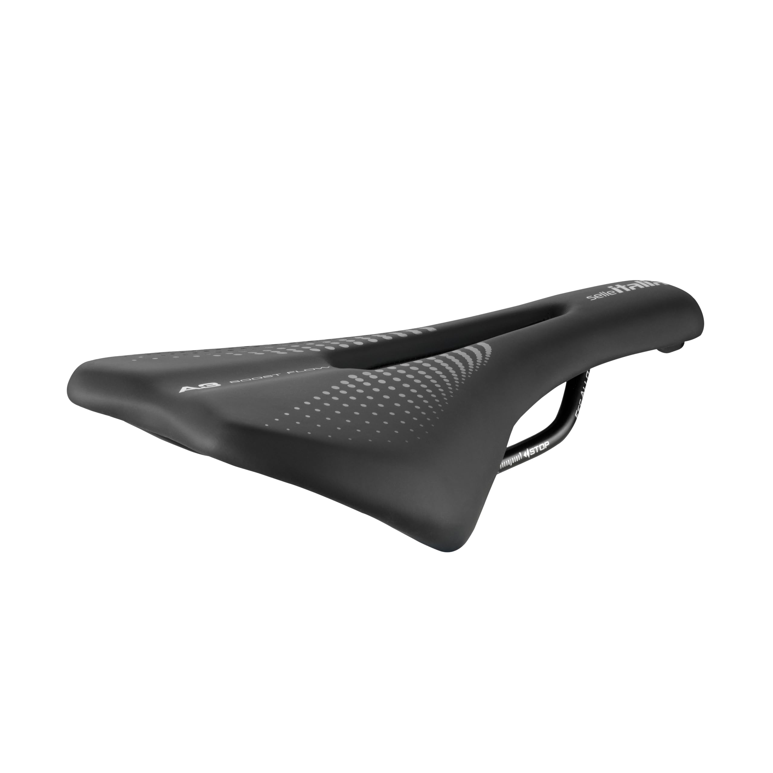 Selle Italia Schwarz A3 Boost Flow - Fahrradsattel Rennrad, Kurz Und Komfortabel, Anatomischer Flow-Kanal, Wasserdicht