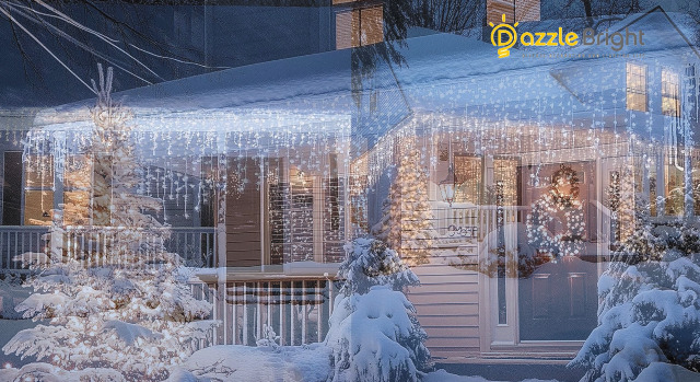 m*i様 ステンドグラス　大人可愛いWhite Xmas Dazzle Bright Christmas Icicle Lights, 88.5 FT 1080 LED 8 Modes