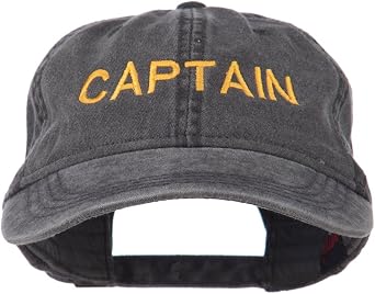 Captain Embroidered Low Profile Washed Cap