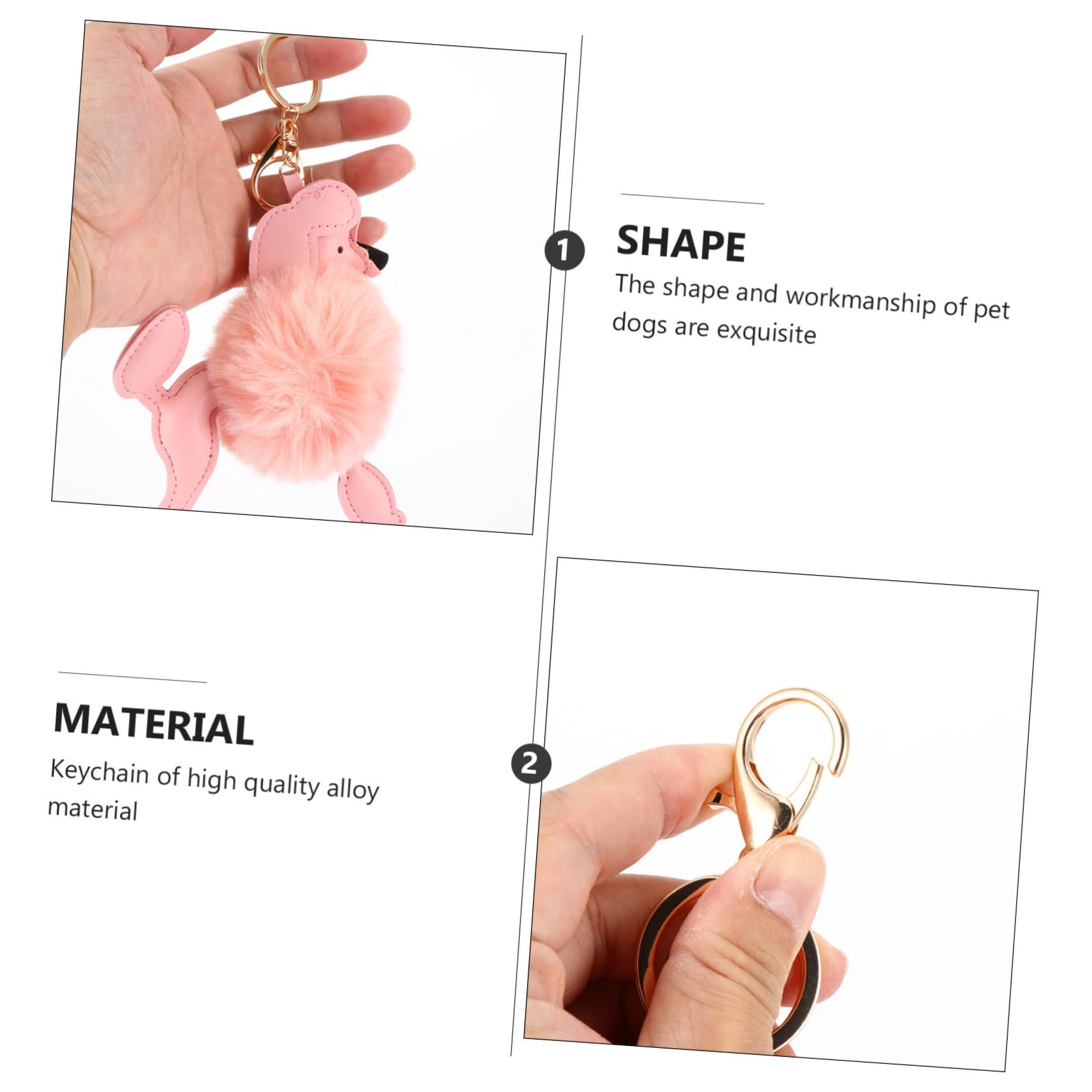 MRKU 1 Adorabile Ciondolo per Borsa a Forma di Cane di Peluche, Grazioso Accessorio Portachiavi per Borse, Zaini, Regalo per Gli Amici, Design soffice.