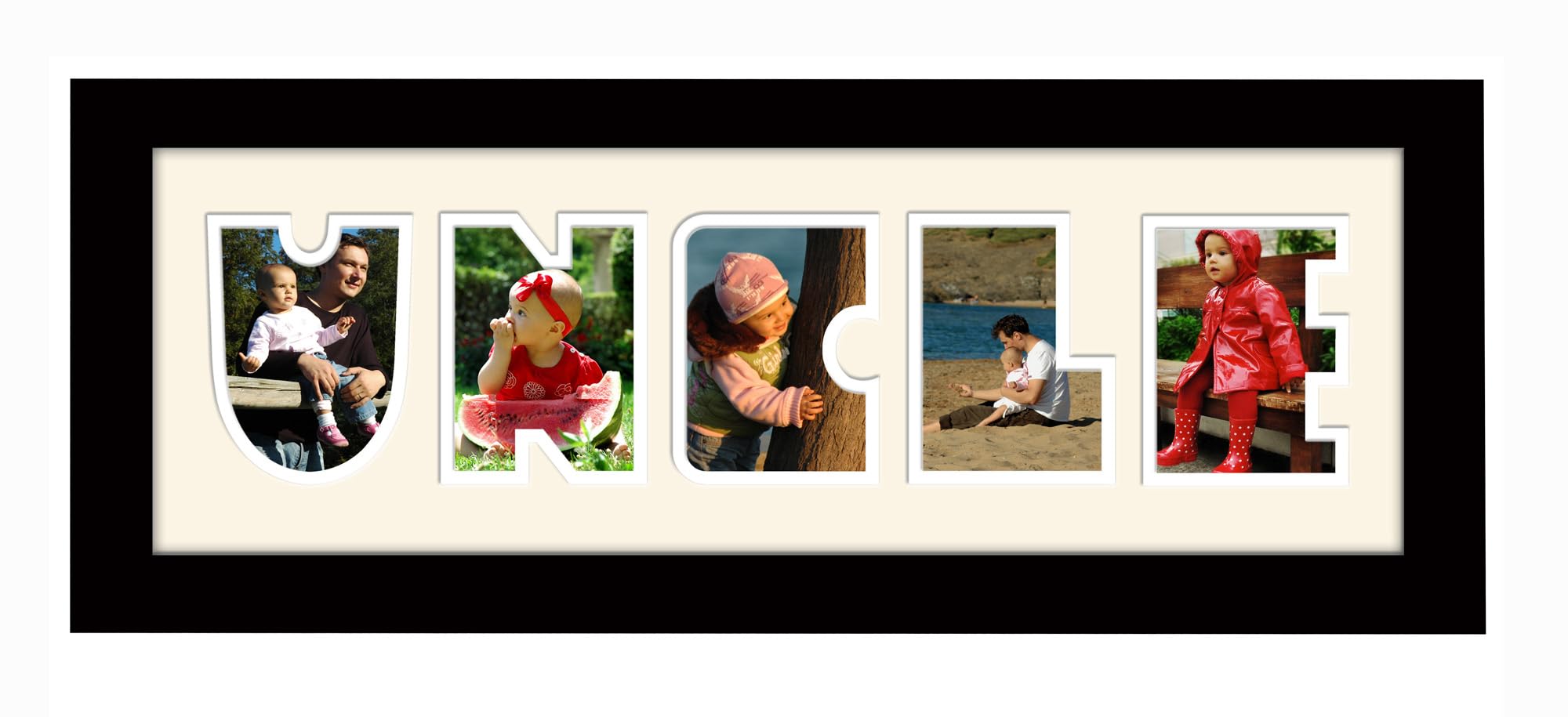 Photos In A Word Black Frame Cream - White Mount Uncle Photo Frame Word Name Photo Frame (Black Frame Cream - White Mount)