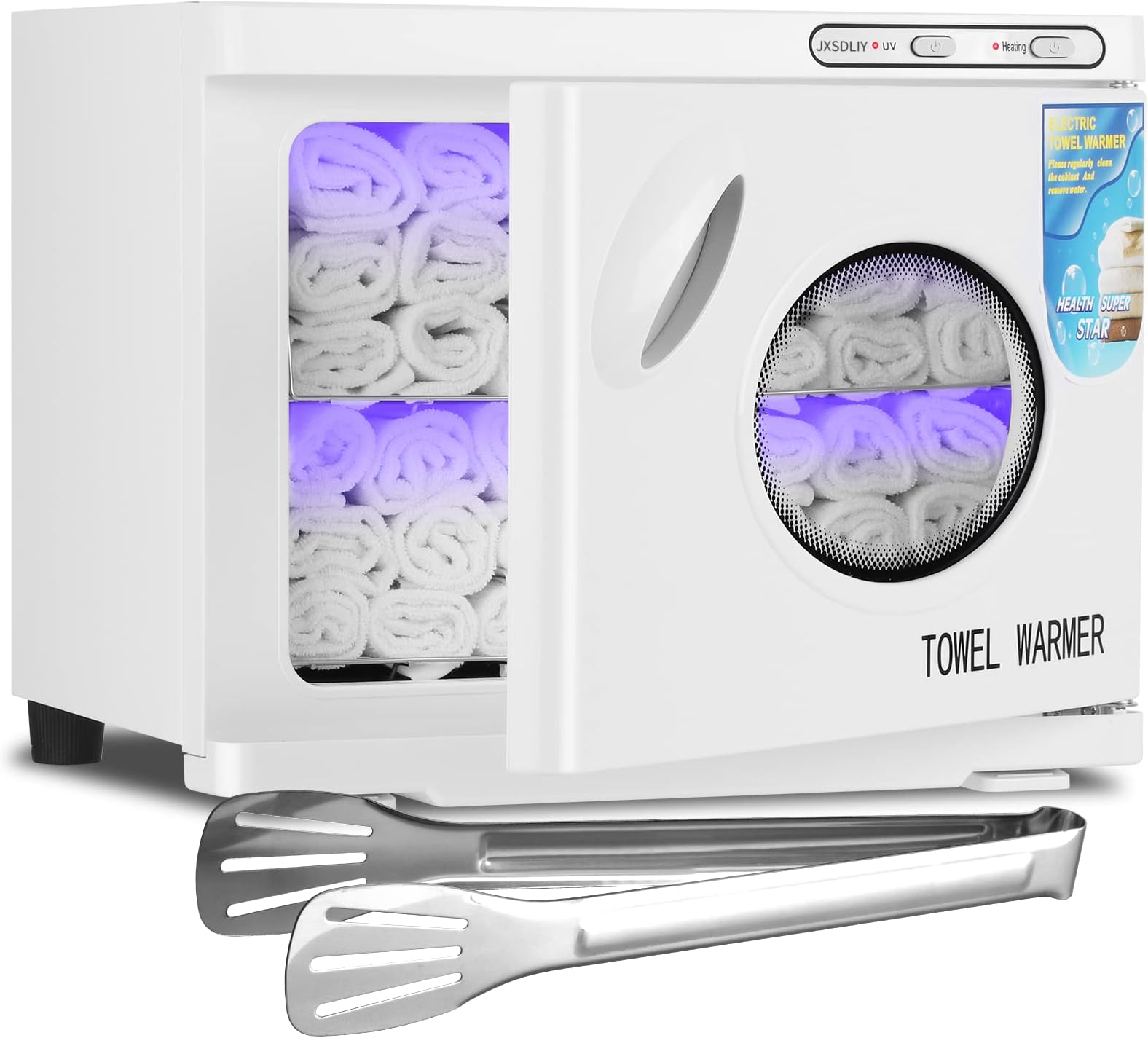 Hot Towel Cabinet 23L Large Capacity - JXSDLIY Professional Spa Hot Towel Warmers for Facials Towel Heater for Salon Beauty Hotel Bathroom Home Use Steam Towel Warmer with See-Through Window (white)