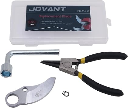Electric Pruning Shears Replacement Blade, 40mm/1.6 Cutting Diameter SK5 High Carbon Steel Blade with all the tools needed for replacement., Only Compatible Applicable to 1.6inch 40mm Model