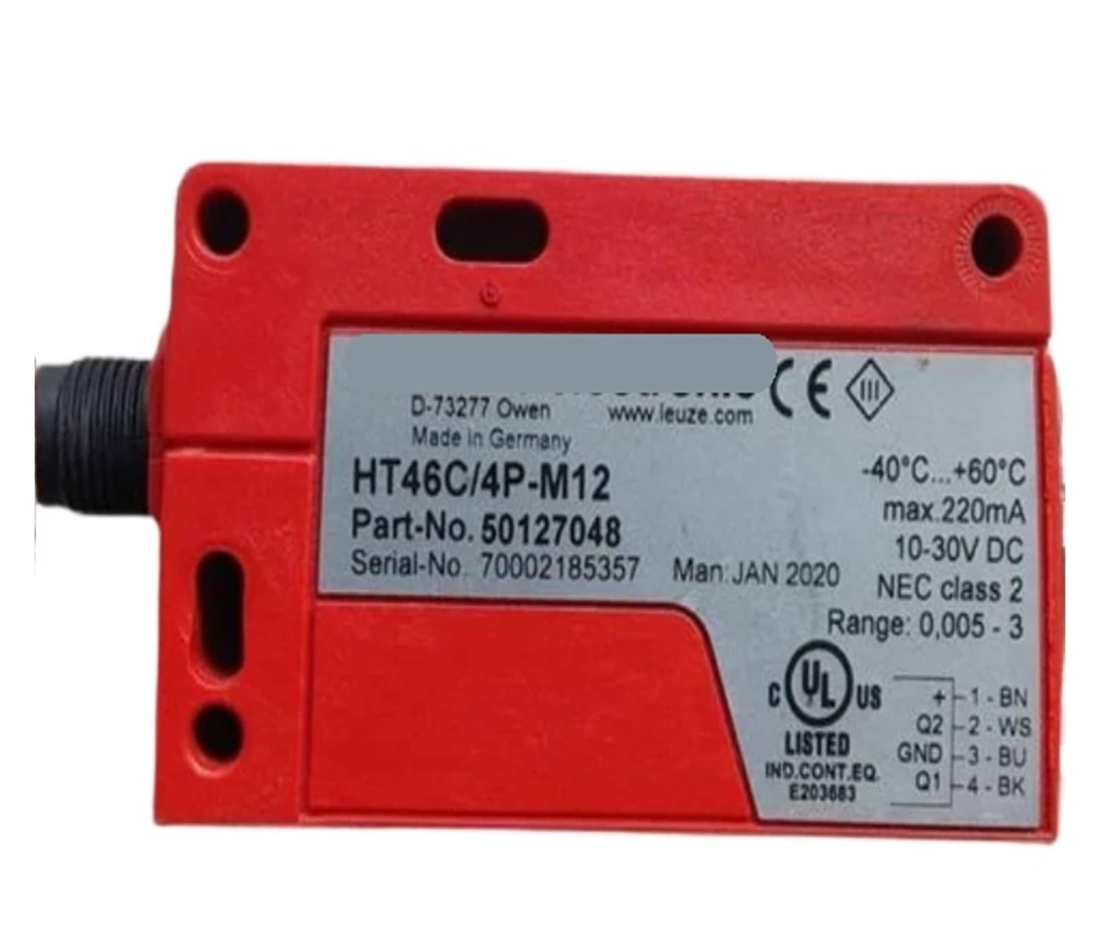 Capteur photonique HT46C/4P-M12 de détection industrielle pour automatisme