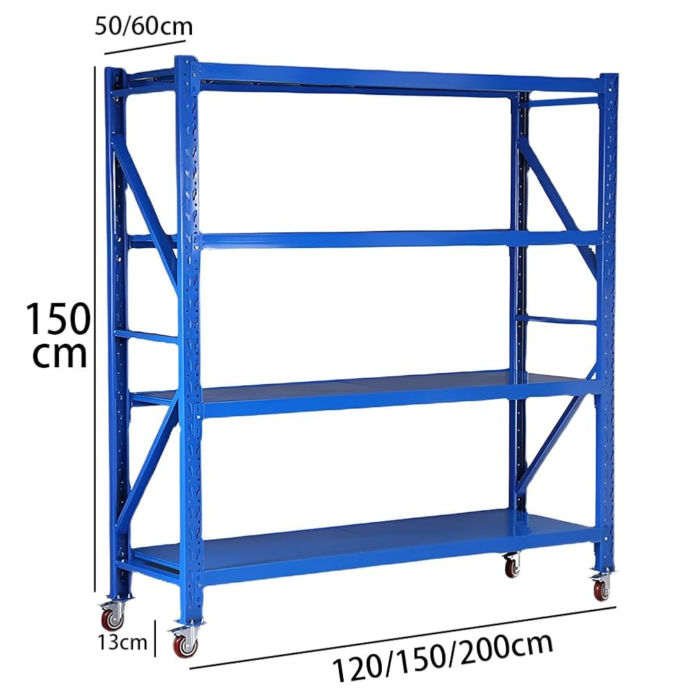 Amazon｜Fuyutu スチールラック 業務用 キャスター付き 倉庫 耐