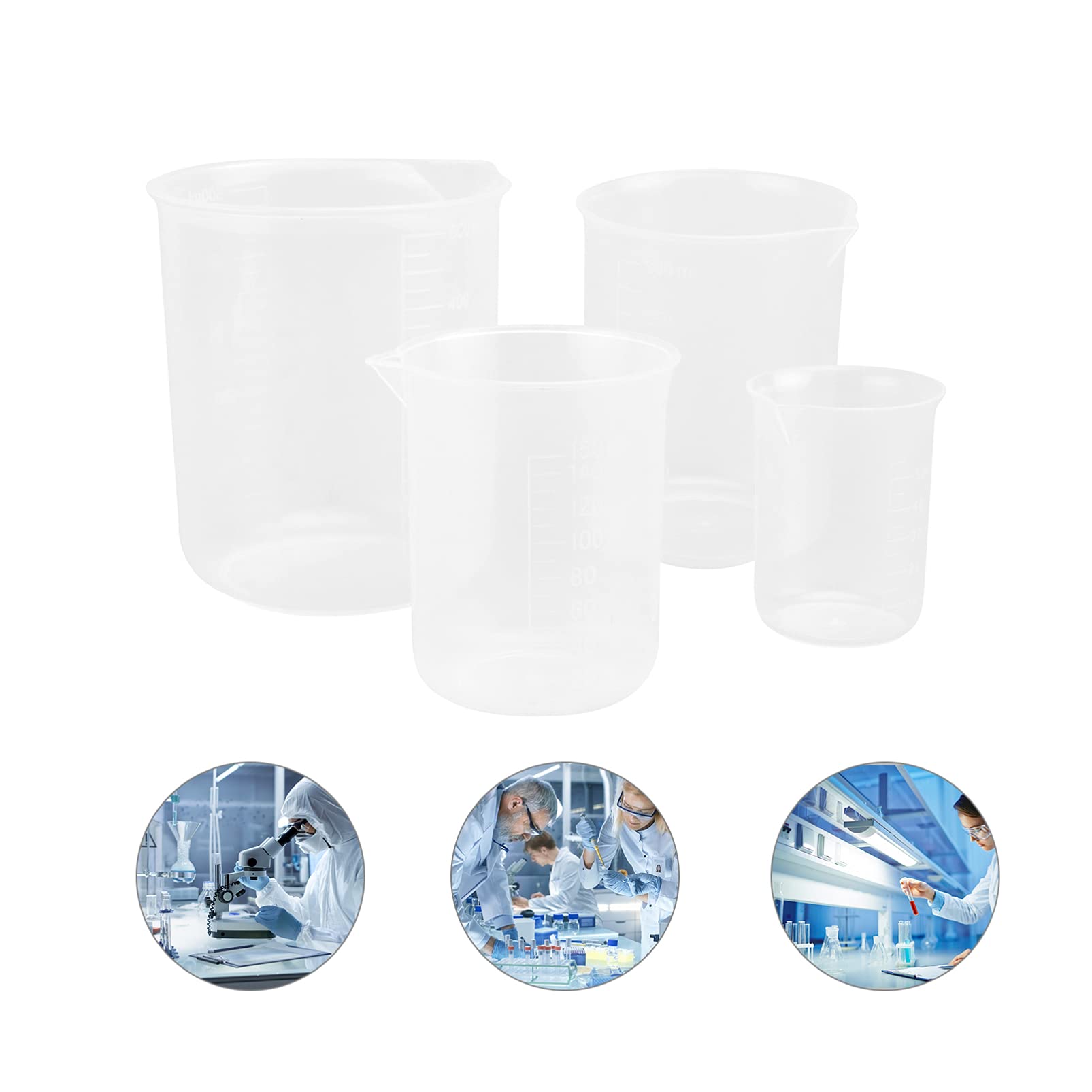 HOLIDYOYO Plastic Graduated Measuring Cups 4 Sizes (50ml 150ml 250ml 500ml) Accurate Tools
