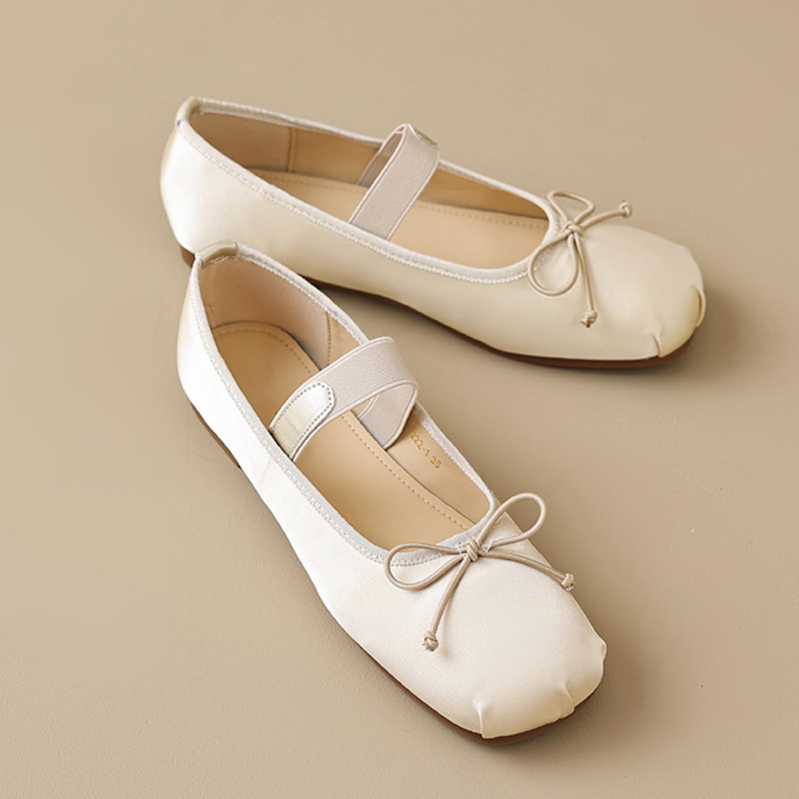 Ballerine Donna Fiocco Raso Punta Tonda Elastico Slip on Shopping Quotidiano appuntamento Pranzo Ufficio pendolare