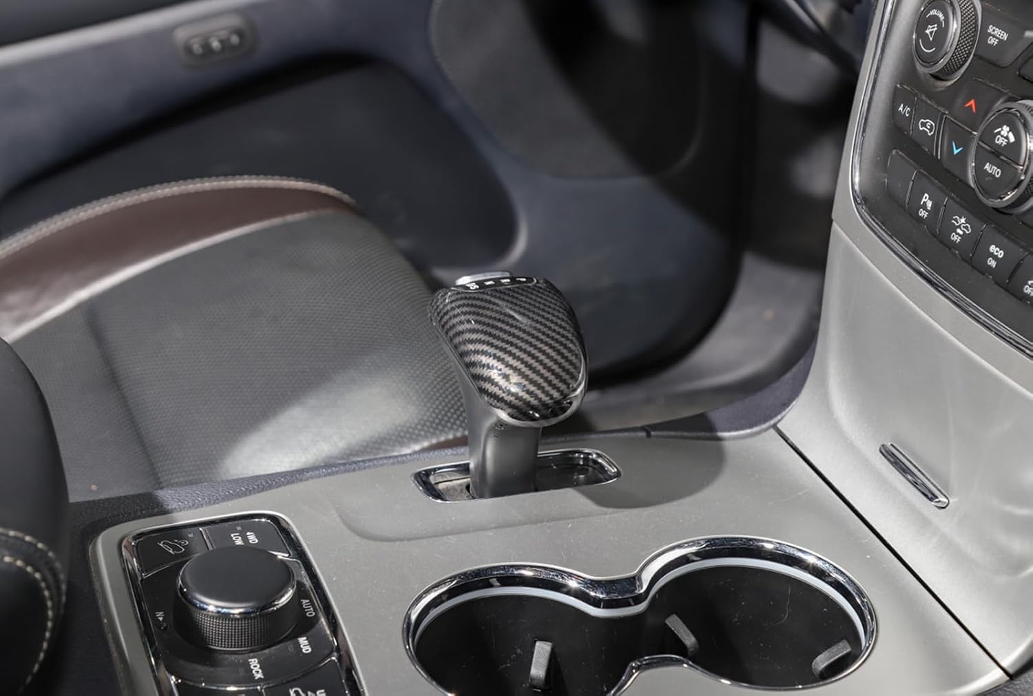 Gear Shift Knob Cover Shifter Head Cap Trim Protector for Jeep Grand Cherokee 2014 2015 Dodge Charger Chrysler 300C 2012 2013 2014 Interior Accessories (Carbon Fiber Look)